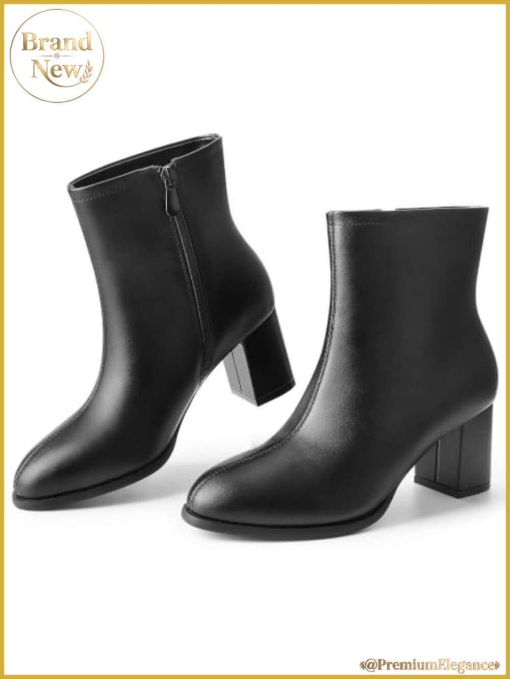 Women's Pointed Toe Ankle Boots Chunky Block Low Heel Booties